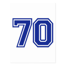 70 - number - seventy postcard