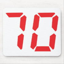 70 seventy red alarm clock digital number mouse mats