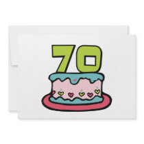 70 Year Old Birthday Cake Invite