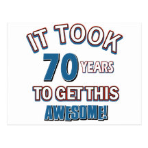 70 year old birthday designs post cards