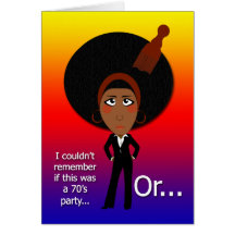 70's Birthday Party Card