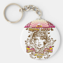 70s make love lots peaces kisses 1970 keychain