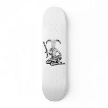 70's pin-up skull plateau de skateboard
