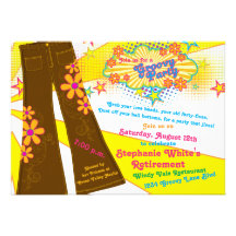 70s Theme Groovy Bell Bottoms Retirement Party Personalized Announcements