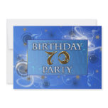70th Abstract lights Birthday party invitation