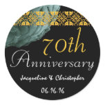 70th Anniversary TEAL & GOLD Rose Sticker