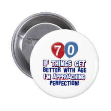 70th birthday designs button