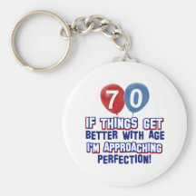 70th birthday designs key chains