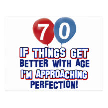 70th birthday designs postcard