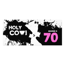 70th Birthday Invitations - Holy Cow!