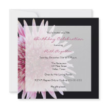 70th Birthday Party Invitation -- Gerbera Daisy
