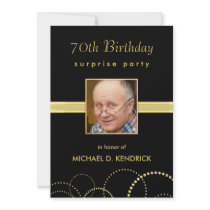 70th Birthday Party Invitations -  Photo Optional
