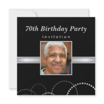 70th Birthday Party - Mens Photo Invitations