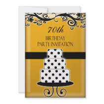 70th Birthday Party Personalized Invitation
