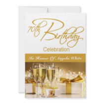 70th Birthday Party Personalized Invitation