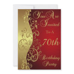 70th Birthday Party Personalized Invitation