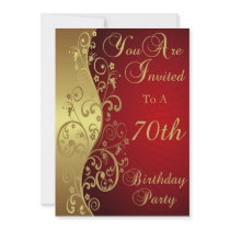 70th Birthday Party Personalized Invitation