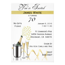 70th Birthday Party Personalized Invitation