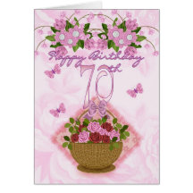 70th Birthday Special Lady, Roses And Flowers - 70 Cards