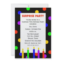 70th Surprise Birthday Party Invitation -- Dots