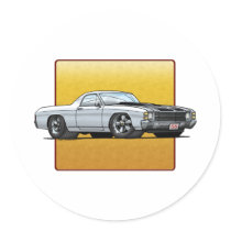 71 El Camino Round Sticker
