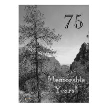75 Memorable Years/Birthday Celebration-Nature Custom Invites