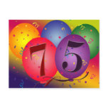 75th birthday party invitation postcards