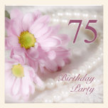 75th Birthday party invitation with daisies invitations