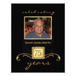 75th Birthday Party Invitations - Formal Monogram