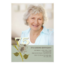 75th Birthday Photo Invitation