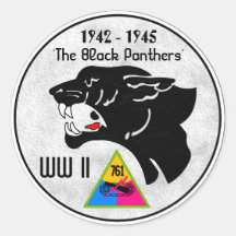 761st TANK BATTALION, BLACK PANTHERS, WW II Stickers