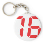 76 seventy-six red alarm clock digital number keychain