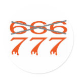 777 contre 666 sticker