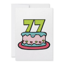 77 Year Old Birthday Cake Invitation