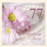 77th Birthday party invitation with daisies invitations