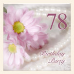 78th Birthday party invitation with daisies invitations