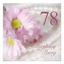 78th Birthday party invitation with daisies
