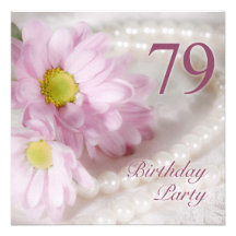 79th Birthday party invitation with daisies