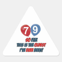 79th year old birthday design triangle sticker