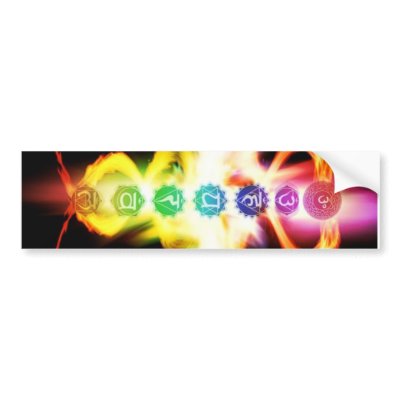 7 chakras bumper sticker by i3eckaxoxo