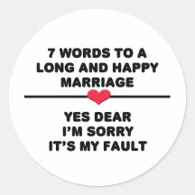 7 mots pour un long et heureux mariage autocollants