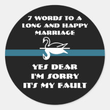 7 mots pour un long et heureux mariage autocollants