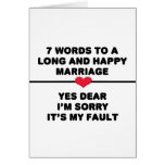 7 mots pour un long et heureux mariage carte
