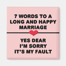 7 mots pour un long et heureux mariage magnets