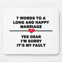 7 mots pour un long et heureux mariage tapis de souris