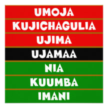 7 Principles of Kwanzaa Flat Greeting Card