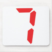 7 seven  red alarm clock digital number mouse mats