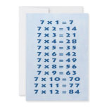 #7 Times Table Collectable Card invitations