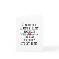 7 Words For A Long and Happy Marriage Card