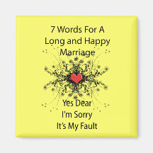 7 Words For A Long Marriage Fridge Magnet